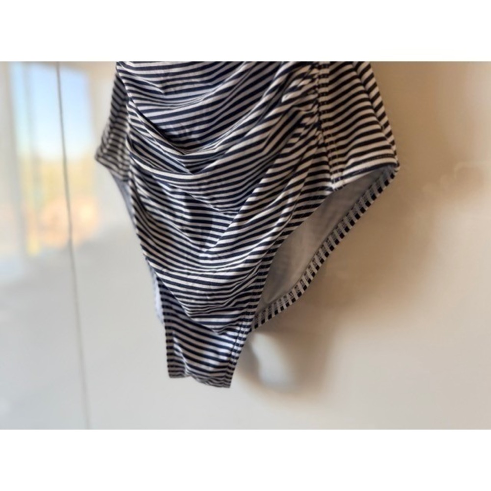 Bond-Eye Australia Navy White Striped One Piece Swimsuit Size 10 6 - Picture 4 of 9
